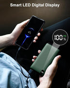 IXNINE Power Bank 26800mAh Portable Charger, 22.5W Fast Charging PD QC 3.0 Compact External Battery Pack with LED Display and 4 USB Outputs for Cellphone Tablet (Green)