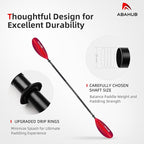 Abahub Kayak Paddle, 90.5 Inches Kayaking Oars for Boating, Canoeing with Free Paddle Leash, Aluminum Alloy Shaft Black/Blue/Green/Orange/Yellow Plastic Blades