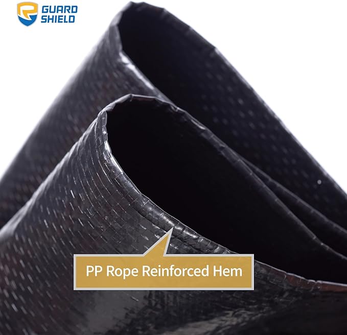 GUARD SHIELD Tarp 12x16 Feet Waterproof Black/Silver Tarps 8Mil Multi Purpose UV Resistant Cover for Outdoor,Camping,Tent,Boats