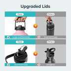 BUZIO Vacuum Insulated Stainless Steel Water Bottle 64oz (Cold for 48 Hrs/Hot for 24 Hrs) BPA Free Double Wall Travel Mug/Flask for Outdoor Sports Hiking, Cycling, Cam,Camping, Running, Bubble Gum