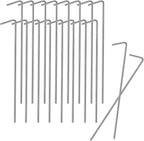 18 Pack 6.5 Inch Metal Tent Stakes Heavy Duty Ground Pegs for Camping, Canopy, Christmas Decor & Gardening, Non-Rust Outdoor Tent Accessories Camping Essentials