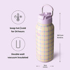 BOTTLE BOTTLE 32oz Insulated Water Bottle Stainless Steel Sport Water Bottle with Straw Dual-use Lid Design for Gym with Pill Box