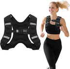 8lb/12lb/16lb/20Lb Weighted Vest for Woman Men with Reflective Stripe, Size Adjustable Strength Training Weighted Vest for Walk Running Jogging