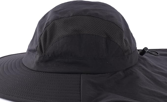 Home Prefer UPF 50+ Sun Hats for Men Women Wide Brim Fishing Hat with Neck Flap UV Protection Sunblock Safari Bucket Hat