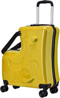 Kids Ride On Suitcase with Wheels, Scooter Luggage for Toddlers Travel, Durable Children's Suitcase for Boys & Girls Ages 2-15 Years Yellow