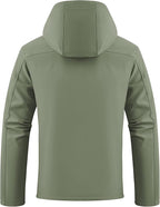 WULFUL Men's Softshell Jacket Waterproof Lightweight Insulated Windbreaker Fleece Lined Rain Shell Jacket for Hiking Travel