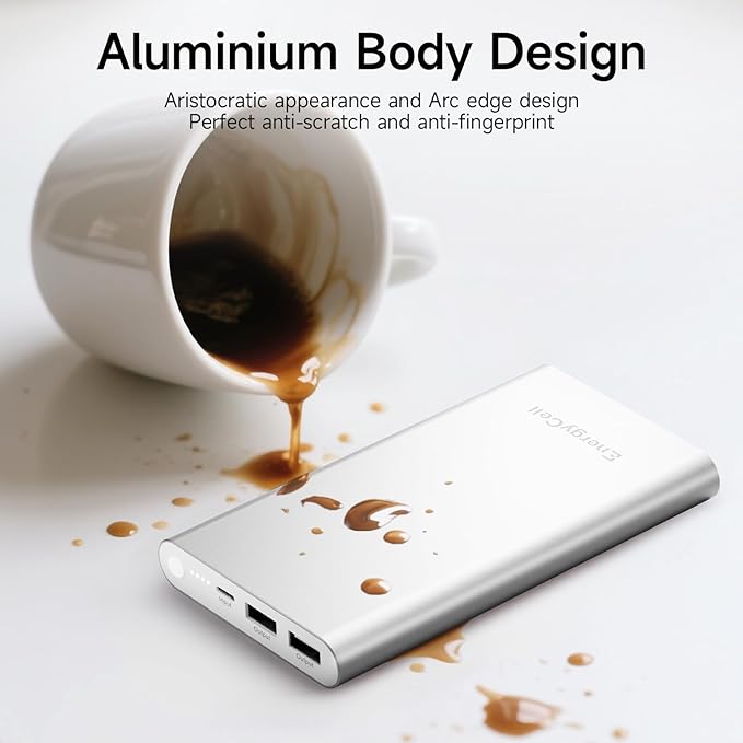 Pilot 4GS Portable Charger 12000mAh Fast Charging Power Bank Dual 3A High-Speed Output Battery Pack Compatible with iPhone 16 15 14 13 12 11 and More (Silver)