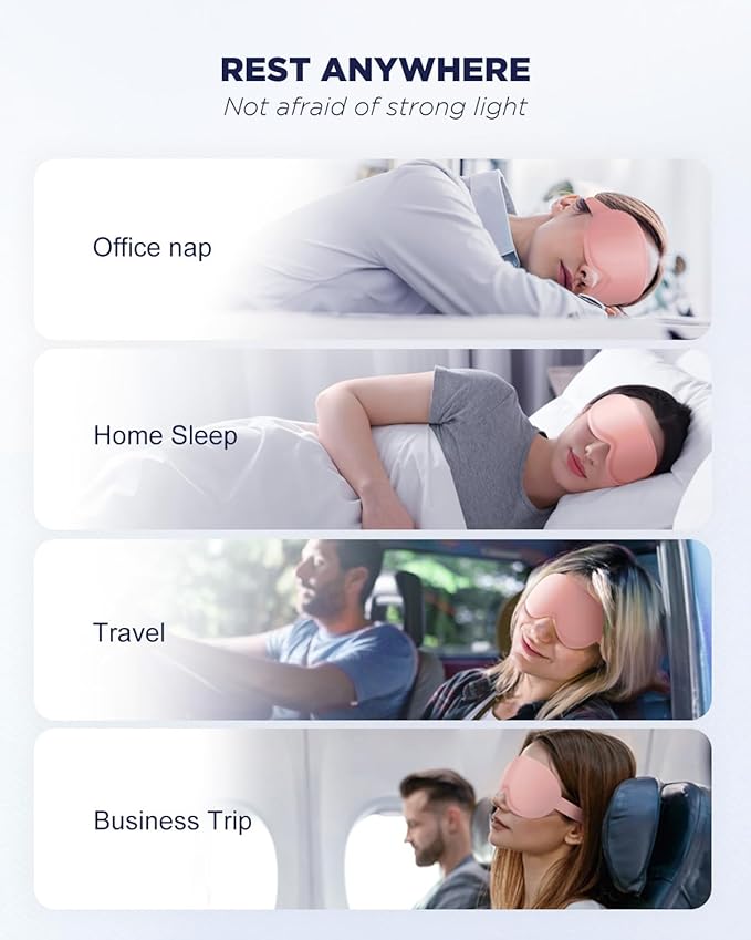 3D Cooling Gel Eye Mask - Reusable Cold Sleep Mask, Eyes Ice Pack with Hot & Cold Compress Therapy for Puffiness, Dark Circles, Dry Eyes, Headaches and Stress Relief (Pink,1 Pack)