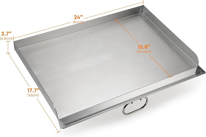 Stanbroil 16" x 24" Flat Top Griddle for Camp Chef Stove, 2 Burner Fry Griddle Top for Camp Chef Tahoe, Expedition 3X, Big Gas Grill 16, Stainless Steel