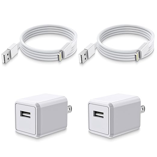 [Apple MFi Certified],iPhone Charger Cube 2Pack Lightning Cable Cord with USB Wall Charger Apple Charging Travel Plug Adapter for iPhone 14 Pro Max/14 Pro/14/13 Mini/12/11/XS/XR/X/8/7/SE,iPad,AirPods