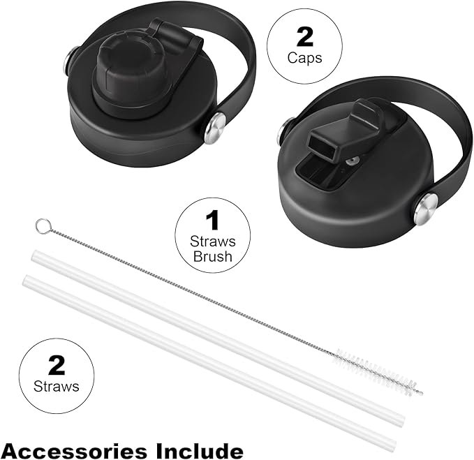 Insulate Stainless Steel Vacuum 32oz Double Walled Metal Hiking Water Bottle with Straw Lid, Wide Mouth Leak Proof for Kids, School