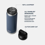 YETI Rambler 26 oz Bottle, Leakproof, Vacuum Insulated, Stainless Steel with Chug Cap, Tropical Pink