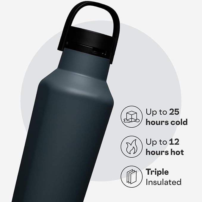 Corkcicle Sport Canteen - Keeps Drinks Cold 25 Hours - Stainless Steel Water Bottle - Triple-Insulated - Spill-Proof - Summer Drinkware Gift - Keeps Drinks Ice Cold - 20 oz - Rucksack