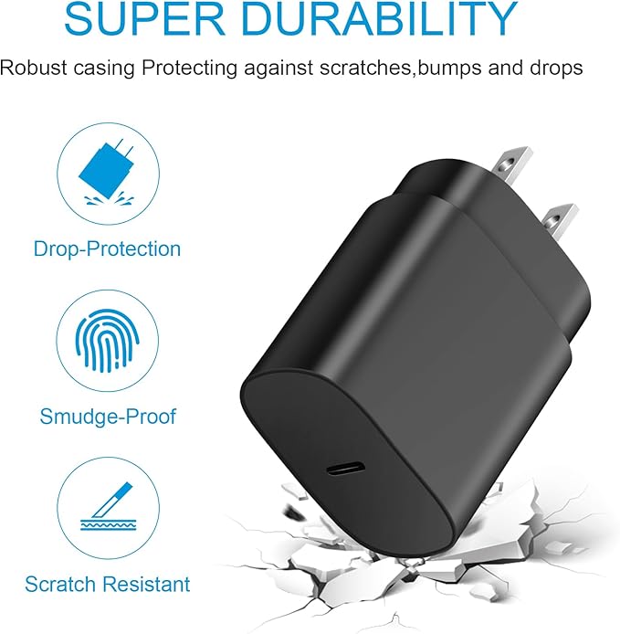 Type C Charger Fast Charging for iPhone 17 16 15,10FT USB C Samsung Chargers Block 25W Super Fast Chargers for Samsung Galaxy S25/S24 S23 S22 /iPhone Air/17/17 Pro Max/iPhone 16/16 Pro Max/15 Pro Max