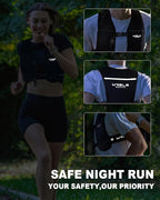Running Vest with Running Water Bottle,Adjustable Reflective Hydration Vest with Waterproof Phone Holder for Women Men,Lightweight Water Vest for Outdoors