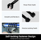 Zip Ties 12 inch, 1000 Pack Black Zip Ties, Self-Locking Nylon Cable Ties with 50 lb Tensile Strength,Wire Ties for indoor and outdoor use.