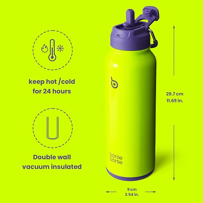 BOTTLE BOTTLE 40 oz sports water bottle stainless steel insulated water bottle with straw and pills holder
