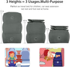 Travel Foot Rest Pillow, Portable Inflatable with Double Hand Pump Adjustable Three Layers Height Pillow for Foot Rest on Airplanes,Cars,Buses,Trains,Office Kids to Sleep on Long Flights (dark gray 2)