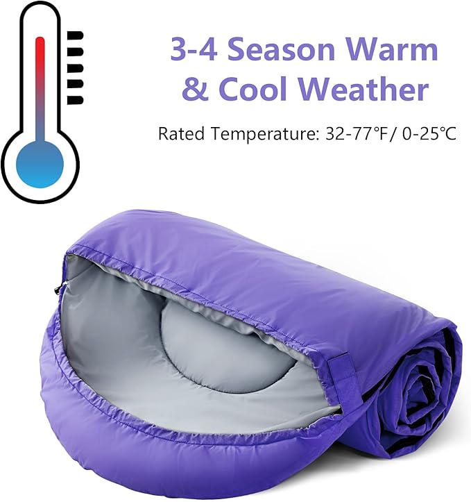 Sleeping Bags for Adults,Kids & Girls-Warm & Cold Weather Lightweight Waterproof Sleeping Bag Backpack with Compact Bag,Great for 3-4 Seasons Hiking,Camping and Outdoor