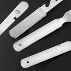 Portable Flatware Silvery Silverware Camping Stainless Steel Cutlery Set Outdoor Travel Knife Fork Spoon Bottle Opener 4 Pieces Foldable Durable Easy to Clean