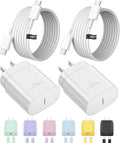 Type C Charger Fast Charging for iPhone 17 16 15,10FT USB C Samsung Chargers Block 25W Super Fast Chargers for Samsung Galaxy S25/S24 S23/iPhone Air/17/17 Pro Max/iPhone 16/16 Pro Max/15 Pro(White)