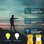Lichamp 4 Pack LED Camping Lanterns, Collapsible Flameless Candles Tea Lights, Portable Battery Powered Camping Lights Emergency Supplies Kit, Yellow