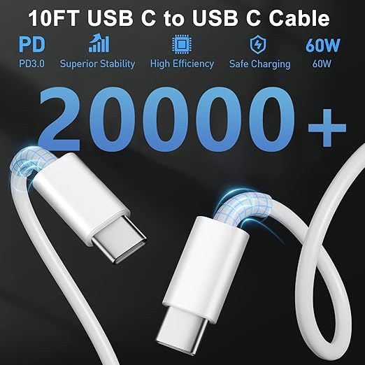 Fast Charger iPhone 17/16/15,2Pack 40W USB C Wall Charger Block 10FT USB C to C Fast Charging Cable Cord 40W Plug Quick Apple Chargers for iPhone 17 Pro Max/17 Air/16 Pro/15Pro/Plus,iPad Pro/Air/Mini