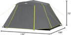 CORE Instant Cabin Tents | 6 Person / 9 Person / 10 Person / 12 Person Family Cabin Multi Room Pop Up Tents Car Camping | Included Storage Pockets for Camping Accessories