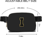 Gitus Belt Bag Fanny Pack Crossbody Bags with Initial Letter Patch Gifts for Wife Older Women Mother Coworker Bridesmaid Anniversary Travel Gifts Beach Gifts (Black-I)