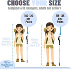 Walking Sticks for Men & Women - 14.5" Foldable Hiking Poles for Backpacking, Exercising and Traveling, Set of 2 Aluminum Nordic Collapsible Trekking Poles