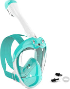 Full Face Snorkel Mask, Diving Mask for Kids and Adults,180° Panoramic View Snorkel Mask with Camera Mount, Safe Breathing, Anti-Leak&Anti-Fog