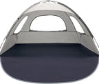 WhiteFang Beach Tent Anti-UV Portable Sun Shade Shelter for 3/4/6/8 Person, Extendable Floor with 3 Ventilating Mesh Windows Plus Carrying Bag, Stakes and Guy Lines