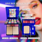Badhare Eyeshadow Lipstick Blusher Makeup Box 20 Color Eyeshadow Palette 5 Lipstick 5 Blusher Set Full Face Makeup Kit with Cosmetic Mirror,Blush, Highlighter, Brushes & Sponge Personal Makeup Set