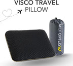 Travel Memory Foam Pillow for Sleeping, Comfortable Camping Pillow, 15.75x11.81x3.94 inches, Easy to Carry Portable Bag, Soft, Breathable, Washable Pillowcase