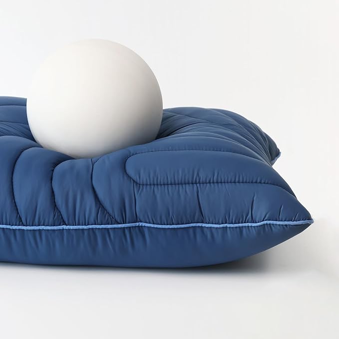 Camping Pillow,Supportive Compressible Travel Pillow Middle Size Lightweight Camp Pillow with Storage Bag for Camping,Hiking,Backpacking,Airplane