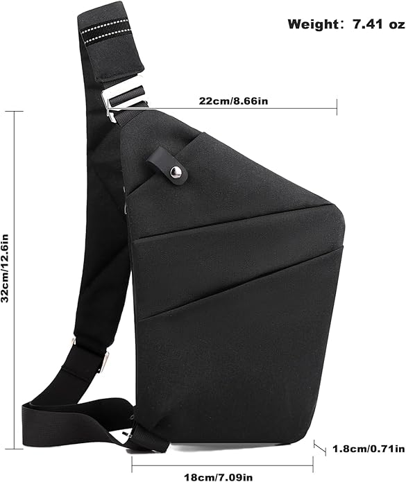 Anti Theft Travel Bag, One Shoulder Large Capacity Cross-body Bag Chest Fashion Lightweight Sling Bags for Travel Sports