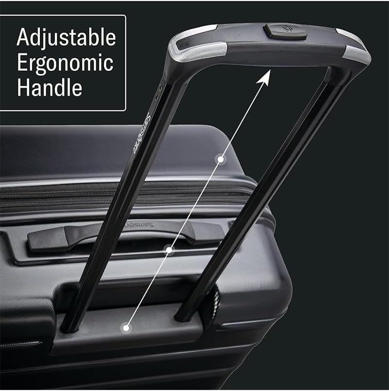 Samsonite Omni 2 Hardside 2 Piece Set - Includes Global Carry-On & Large Checked Suitcases - 360° Dual Spinner Wheels - Integrated TSA Lock & Expansion - Amazon Exclusive - Midnight Black
