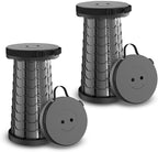 Collapsible Stool 2-Pack - Portable Folding Stool, Height Adjustable, Lightweight & Sturdy, Retractable Telescoping Camping Pop Up Seat Chair or Foldable Travel Footrest - Max 400lbs
