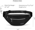 MAXTOP Large Crossbody Fanny Pack with 4-Zipper Pockets,Gifts for Enjoy Sports Festival Workout Traveling Running Casual Hands-Free Wallets Waist Pack Phone Bag Carrying All Phones