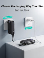 Portable Charger 50000mAh with Built-in Cables and AC Wall Plug, 22.5W Fast Charging Power Bank with LED Display for iPhone 17/16, Samsung, Android Devices, Camping, Road Trips and Travel, Black