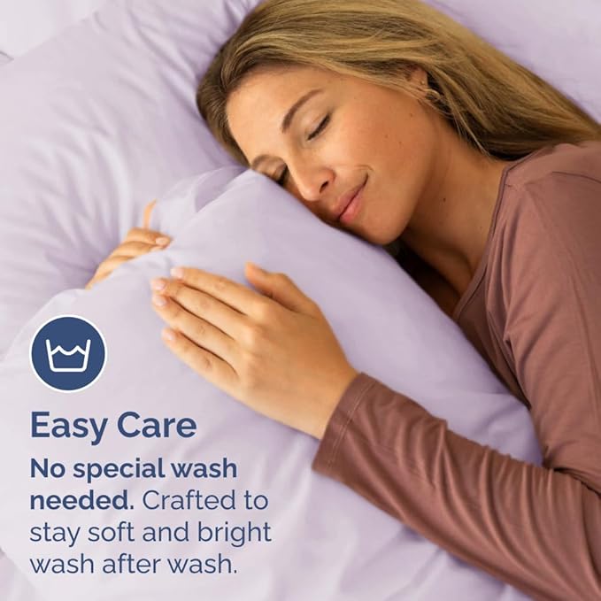 Pillowcases - Ultra Soft Hotel Quality Pillowcase Covers - Comfy, Cozy & Wrinkle Free - Shrinkage and Fade Resistant - Machine Washable Pillow Protectors - (King, Light Lavender, 4 Piece Set)