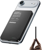 MOMAX Magnetic Wireless Power Bank 5000mAh, Ultra-Slim 0.3" MagSafe-Compatible Portable Charger, 20W USB-C PD Fast Charging, for iPhone 17/16/15/14/13/12 Series, Samsung Galaxy & Google Pixel