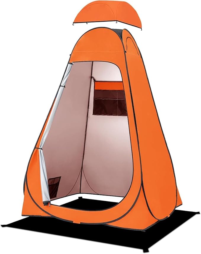 BRIAN & DANY Pop Up Shower Tent, Portable Privacy Camping Changing Tent, Camp Toilet Bathroom Pod with Rain Shelter & Windows, UPF 50+ & Waterproof, 47.2" x 47.2" x 74.8"