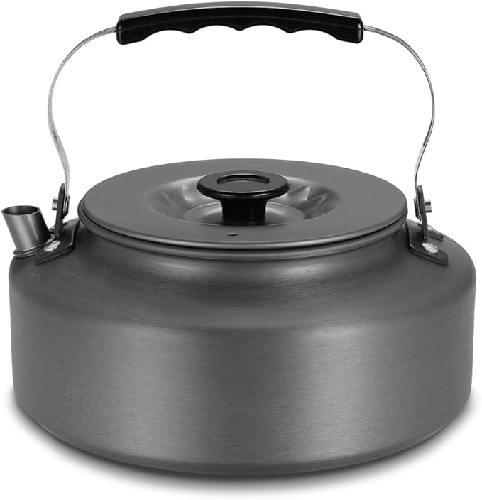 Doorslay Camping Kettle 1.6L Aluminum Tea Kettle with Carrying Bag Compact Lightweight Coffee Pot