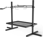 only fire Adjustable Grill Rotisserie System and Spit, Over Fire Camp Grill with Cooking Grate for Outdoor Open Flame Cooking