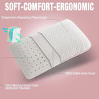 Travel & Camping Comfortable Memory Foam Pillow – Easy to Carry Portable Bag – Temperature Regulating Pillow Case (Pink + Extra Cover)