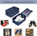 Travel Shoe Bags, Foldable Waterproof Shoe Pouches Organizer-Double Layer (2+2 Navy Shoebags)