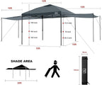 KAMPKEEPER 10x10 Easy Pop Up Canopy Tent with 2 Sidewalls, Instant Outdoor Shade Shelter with 2 PCS Removable 10FT Sun Walls, Quick Setup Waterproof and UV-Resistant for Patio, Camping, Backyard