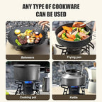 Camping Stove 3000W Portable Backpacking Stove with Piezo Ignition, Fuel Canister Adapter Windproof Gas Stove for Camping Hiking Outdoor Cooking