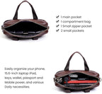 Genuine Leather Business Briefcase Laptop Handbag, Crossbody, Premium Quality, Spacious Design, Versatile Carrying Options